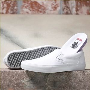 White Vans Skate Slip Ons